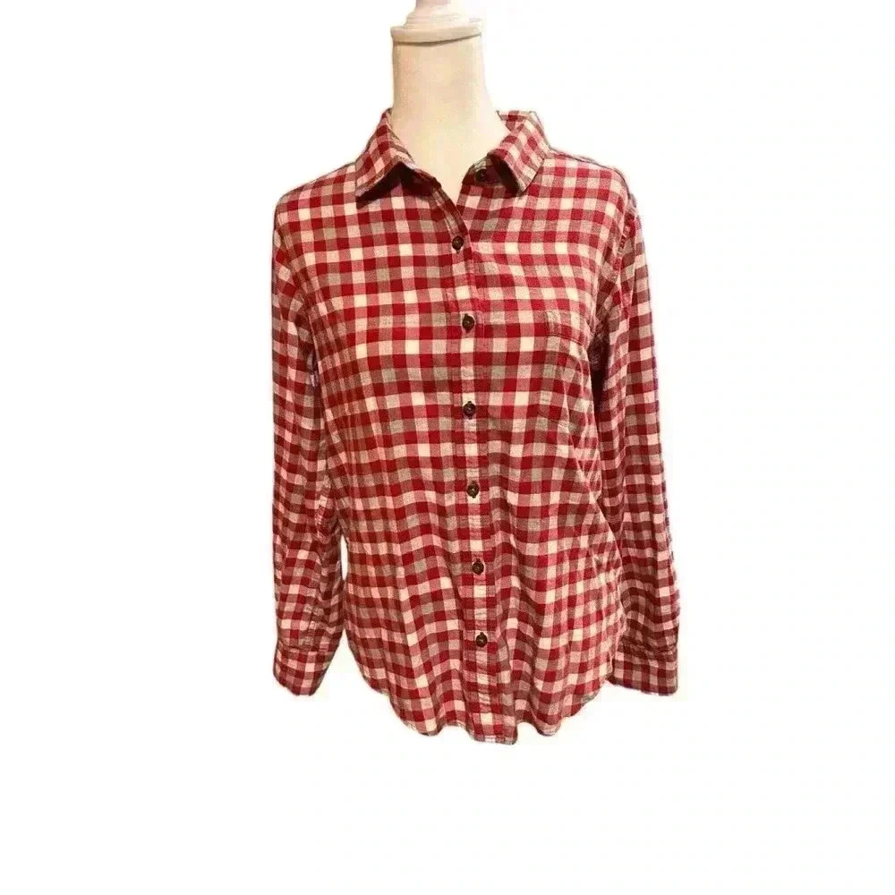 Pendleton Women’s Size Med Long Sleeve‎ Long Sleeve Button Down 100 Cotton Plaid